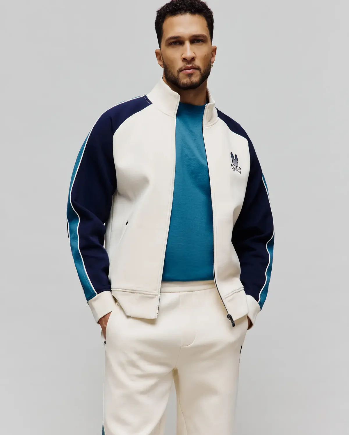 PSYCHO BUNNY CHAQUETA CAZADORA CON BLOQUE DE COLOR CASPIAN PARA CABALLERO HOMBRE BEIGE MT0500129250