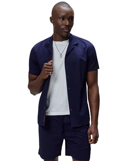 CAMISA M/C PSYCHO BUNNY PARA HOMBRE COLOR AZUL MT0300002402