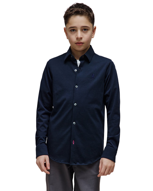 CAMISA M/L PSYCHO BUNNY PARA NIÑO COLOR AZUL B0C713A200NVY