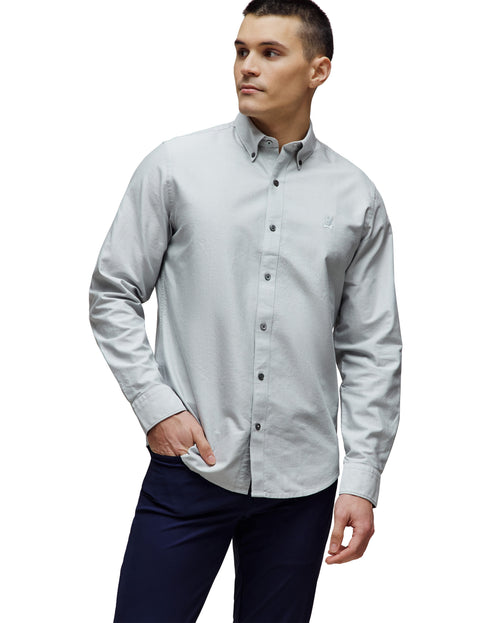 CAMISA M/L PSYCHO BUNNY PARA HOMBRE COLOR GRIS MT0300156043
