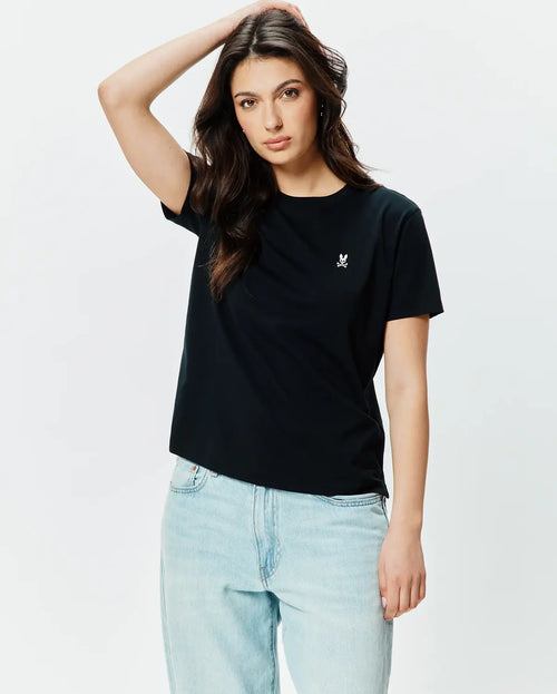 T-SHIRT PSYCHO BUNNY PARA DAMA COLOR NEGRO WT0200005BLK