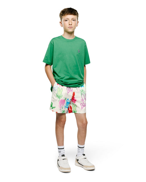 T-SHIRT PSYCHO BUNNY PARA NIÑO COLOR VERDE B0U014F200321
