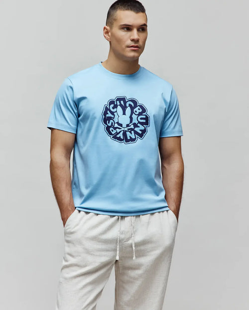 T-SHIRT PSYCHO BUNNY PARA HOMBRE COLOR AZUL MT0200219407