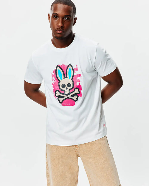 T-SHIRT PSYCHO BUNNY PARA HOMBRE COLOR BLANCO MT0200306100