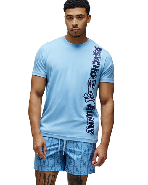 PSYCHO BUNNY CAMISETA TOBY CON LOGO EN TEXTO PARA CABALLERO HOMBRE AZUL MT0200221407