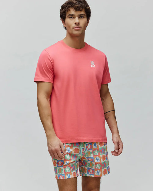 PSYCHO BUNNY CAMISETA DOBLE ESTAMPADO AIDEN PARA CABALLERO HOMBRE ROJO MT0200224656