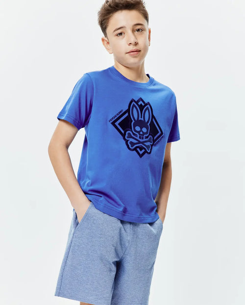 T-SHIRT PSYCHO BUNNY PARA NIÑO COLOR AZUL KT0200188426