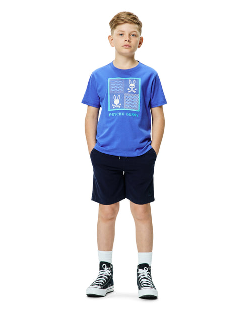 T-SHIRT PSYCHO BUNNY PARA NIÑO COLOR AZUL KT0200204426