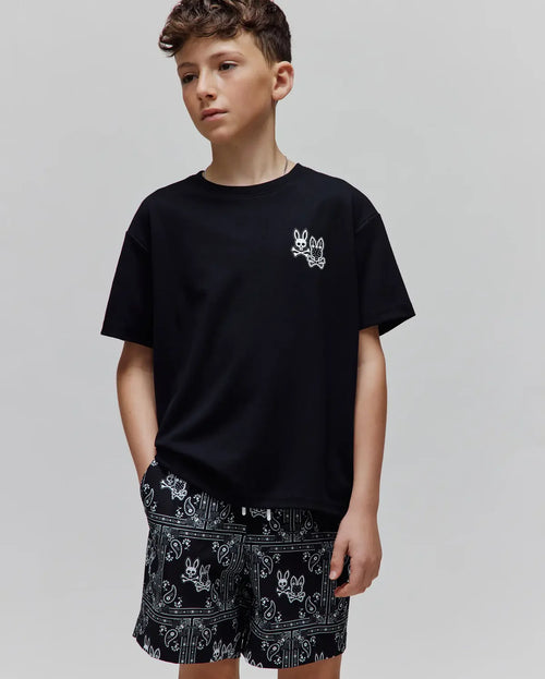 T-SHIRT PSYCHO BUNNY PARA NIÑO COLOR NEGRO KT0200157001