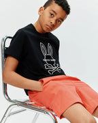 T-SHIRT PSYCHO BUNNY PARA NIÑO COLOR NEGRO KT0200185001