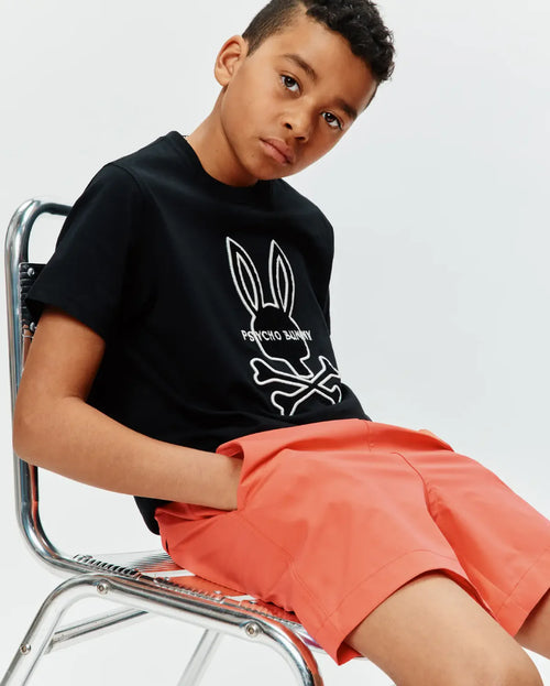 T-SHIRT PSYCHO BUNNY PARA NIÑO COLOR NEGRO KT0200185001