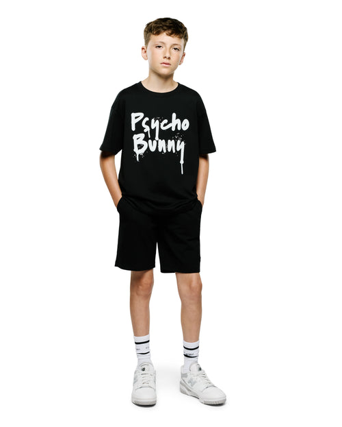 T-SHIRT PSYCHO BUNNY PARA NIÑO COLOR NEGRO KT0200199002