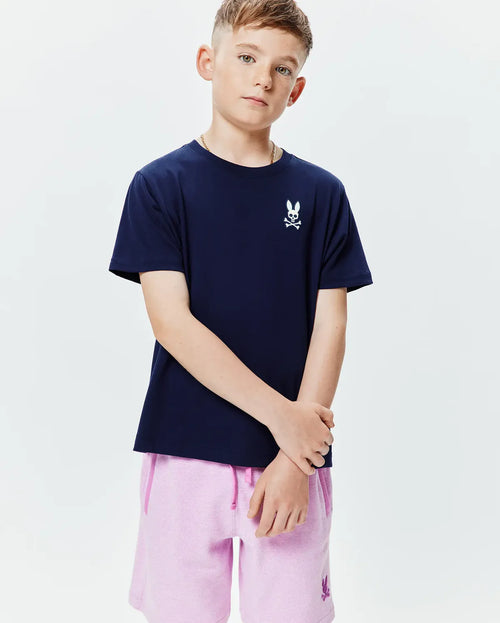 T-SHIRT PSYCHO BUNNY PARA NIÑO COLOR AZUL KT0200190402