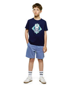 T-SHIRT PSYCHO BUNNY PARA NIÑO COLOR AZUL KT0200203402