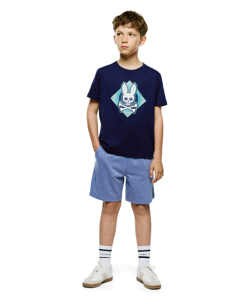 T-SHIRT PSYCHO BUNNY PARA NIÑO COLOR AZUL KT0200203402