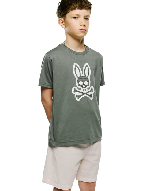 T-SHIRT PSYCHO BUNNY PARA NIÑO COLOR VERDE KT0200191322
