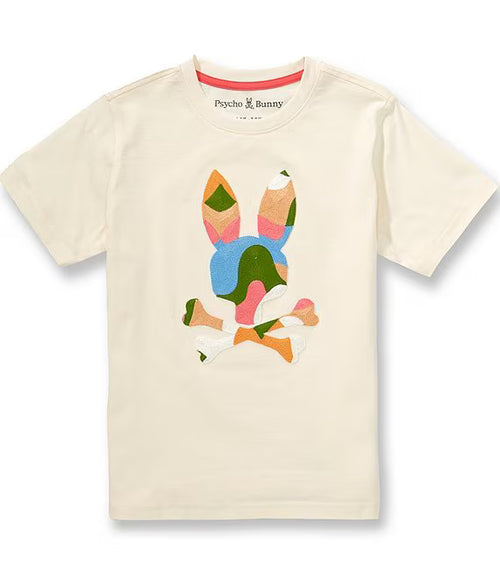 T-SHIRT PSYCHO BUNNY PARA NIÑO COLOR BLANCO KT0200163250