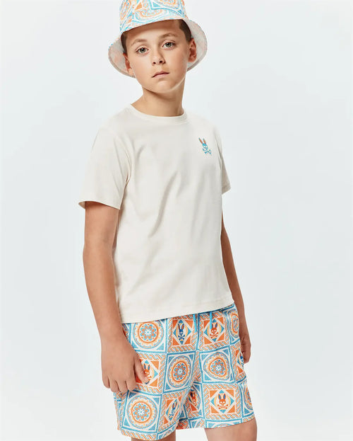 T-SHIRT PSYCHO BUNNY PARA NIÑO COLOR BLANCO KT0200190250