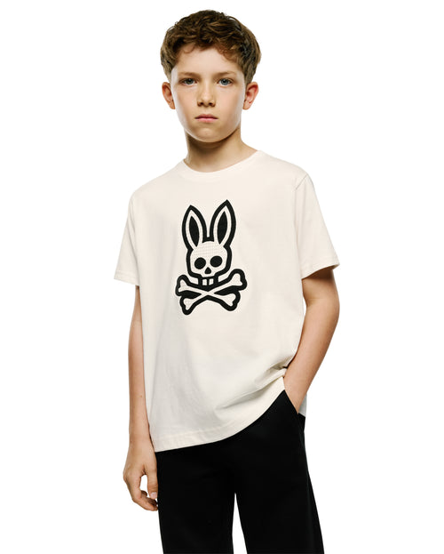 T-SHIRT PSYCHO BUNNY PARA NIÑO COLOR BLANCO KT0200191250