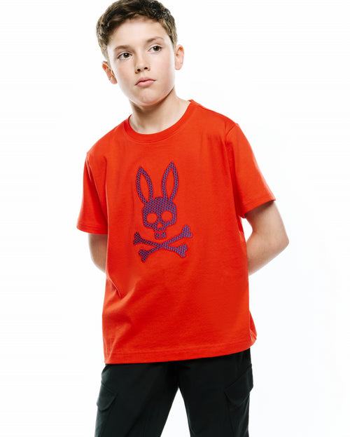 CAMISETA PSYCHO BUNNY PARA NIÑO COLOR ROJO