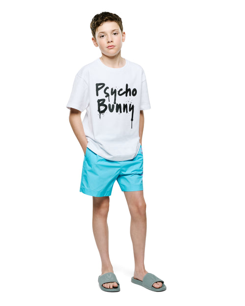 T-SHIRT PSYCHO BUNNY PARA NIÑO COLOR BLANCO KT0200199100