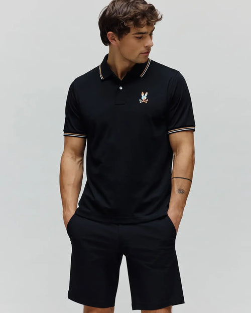 PSYCHO BUNNY POLO ARA PARA CABALLERO HOMBRE NEGRO MT0100118001