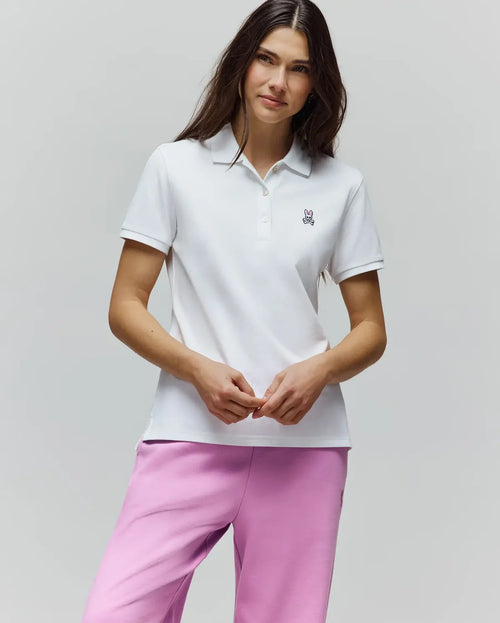 PSYCHO BUNNY POLO CLÁSICO PARA DAMA BLANCO WT0100003WHT