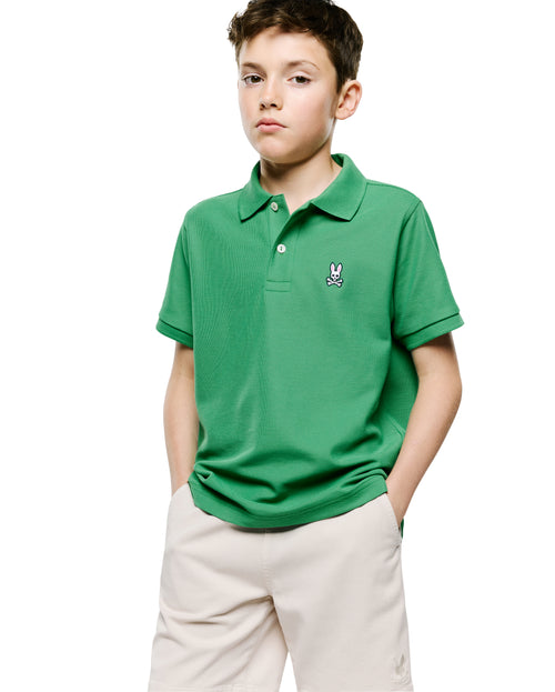POLO M/C PSYCHO BUNNY PARA NIÑO COLOR VERDE B0K001F200321