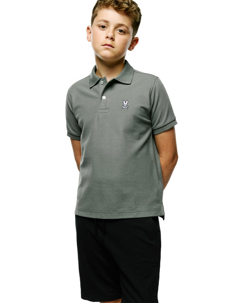 POLO M/C PSYCHO BUNNY PARA NIÑO COLOR VERDE B0K001F200322