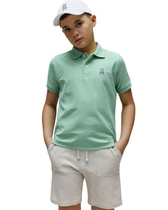 PSYCHO BUNNY POLO CLÁSICO PARA NIÑO NIÑO VERDE B0K001F200324