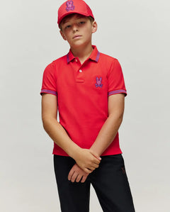 PSYCHO BUNNY POLO KENDRICK PARA NIÑO NIÑO ROJO KT0100064610