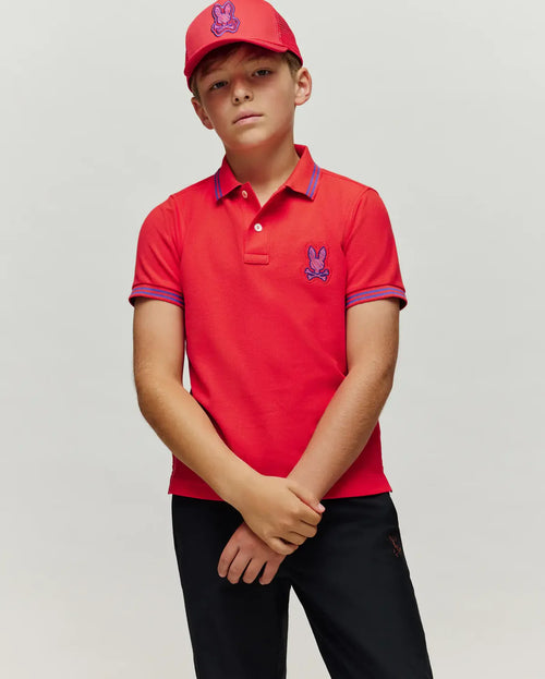 PSYCHO BUNNY POLO KENDRICK PARA NIÑO NIÑO ROJO KT0100064610