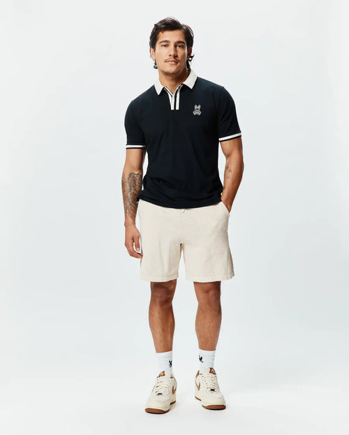 POLO M/C PSYCHO BUNNY PARA HOMBRE COLOR NEGRO MT0100192001