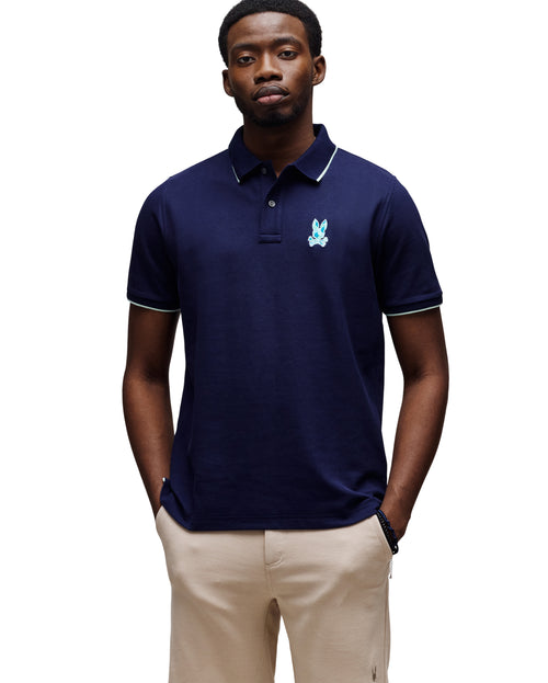 POLO M/C PSYCHO BUNNY PARA HOMBRE COLOR AZUL MT0100204402