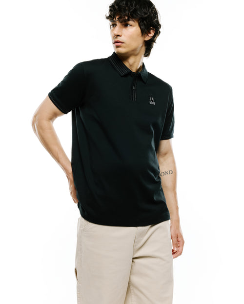 CAMISETA TIPO POLO PSYCHO BUNNY PARA CABALLERO COLOR NEGRO