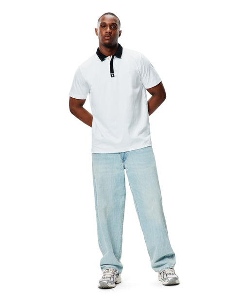 POLO M/C PSYCHO BUNNY PARA HOMBRE COLOR BLANCO MT0100181100