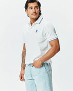POLO M/C PSYCHO BUNNY PARA HOMBRE COLOR BLANCO MT0100193100