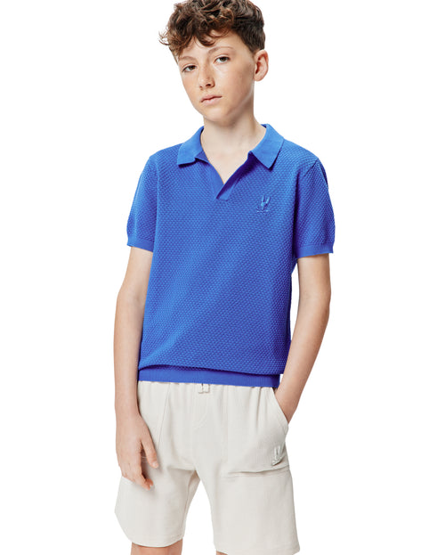 POLO M/C PSYCHO BUNNY PARA NIÑO COLOR AZUL KT0100093426