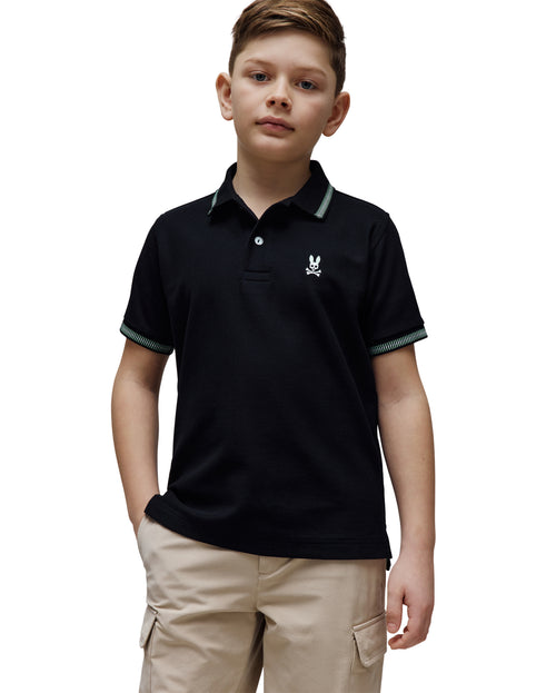 POLO M/C PSYCHO BUNNY PARA NIÑO COLOR NEGRO KT0100078001