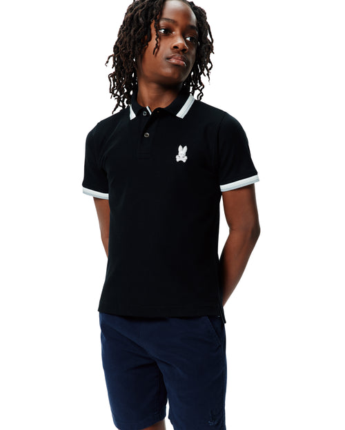POLO M/C PSYCHO BUNNY PARA NIÑO COLOR NEGRO KT0100100001