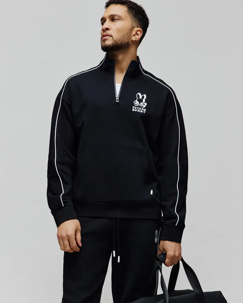 SUDADERA PSYCHO BUNNY PARA HOMBRE COLOR NEGRO MT0500175001