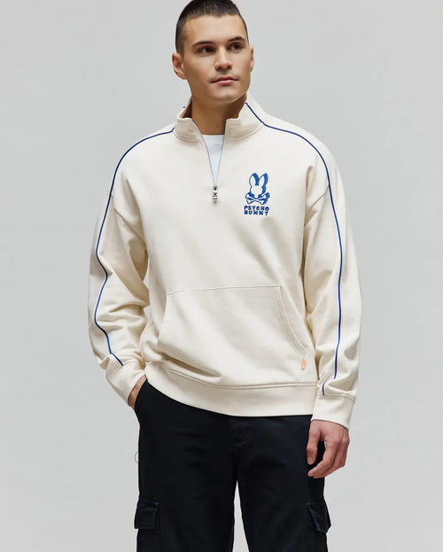 SUDADERA PSYCHO BUNNY PARA HOMBRE COLOR BLANCO MT0500175250