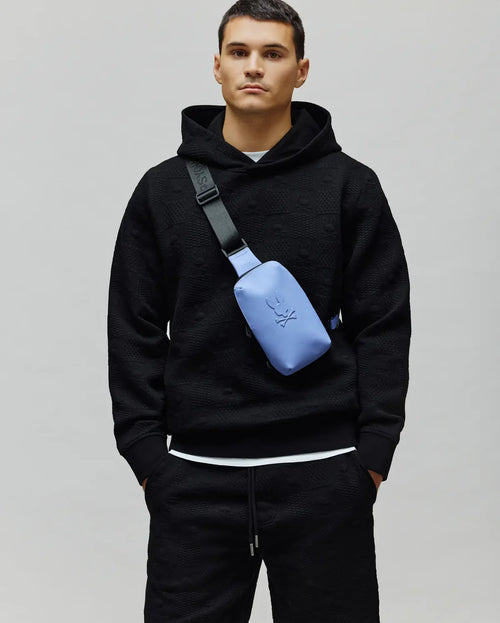PSYCHO BUNNY SUDADERA CON CAPUCHA JACQUARD DUSTIN PARA CABALLERO HOMBRE NEGRO MT0500143001