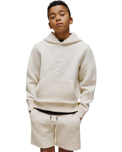 PSYCHO BUNNY SUDADERA CON CAPUCHA TEXTURIZADA PARA NIÑO BEIGE KT0500030250