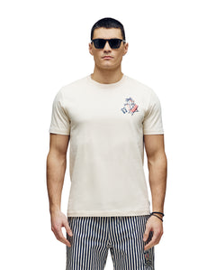 PSYCHO BUNNY CAMISETA HOMBRE CUELLO REDONDO BEIGE