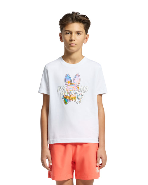 PSYCHO BUNNY CAMISETA NIÑO CUELLO REDONDO BLANCO