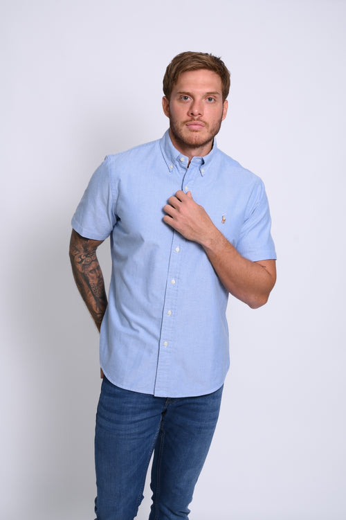 RALPH LAUREN CAMISA MANGA CORTA HOMBRE AZUL