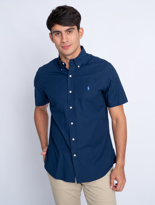 RALPH LAUREN CAMISA MANGA CORTA HOMBRE AZUL