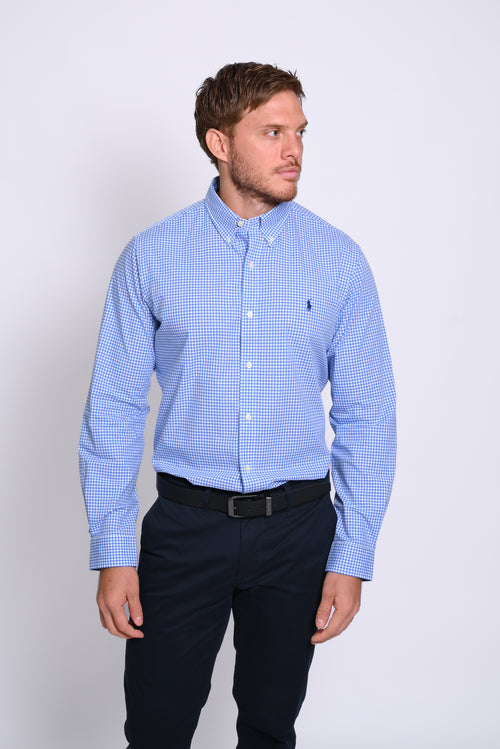 RALPH LAUREN CAMISA MANGA LARGA HOMBRE AZUL