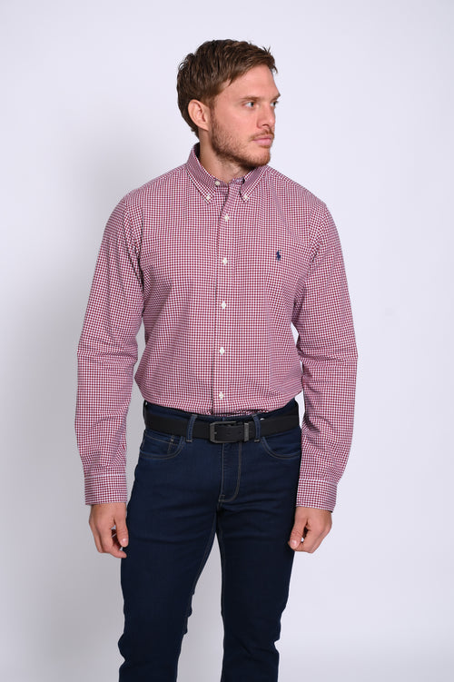 RALPH LAUREN CAMISA MANGA LARGA HOMBRE ROJO